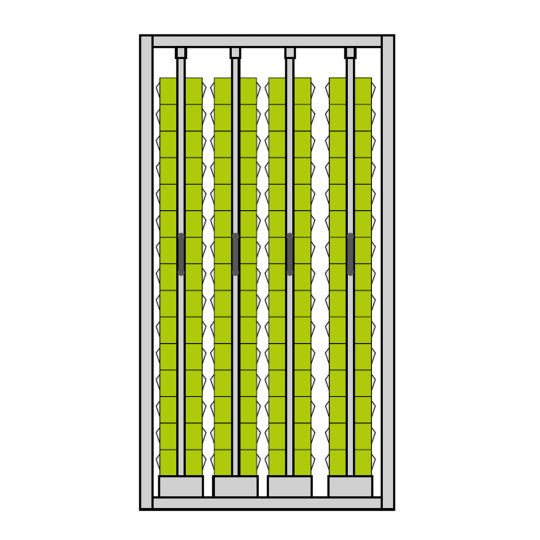 Kleinteileschränke mit 4 ausziehbaren Rahmen - 1073x705x2000 