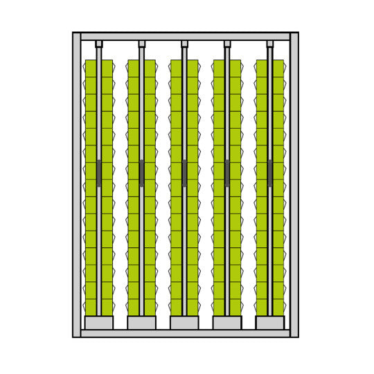 Small parts cabinets with 5 extractable frames - 1481x705x2000 