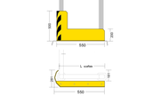 Protezione testata scaffale angolare ad elevata resistenza - L 550 mm