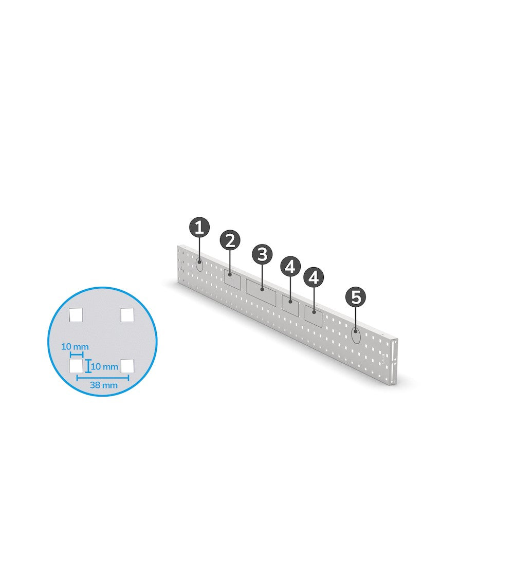 FBL763300, Pannello Forato con predisposizione prese elettriche 1438x152 mm