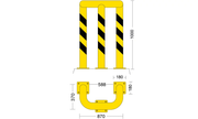 Protezione angolare a U - 370 x 870 x 370 x 1000h mm