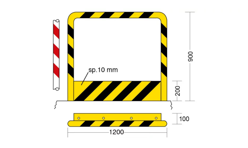 Protezione modulare lineare - 1200 x 900h mm