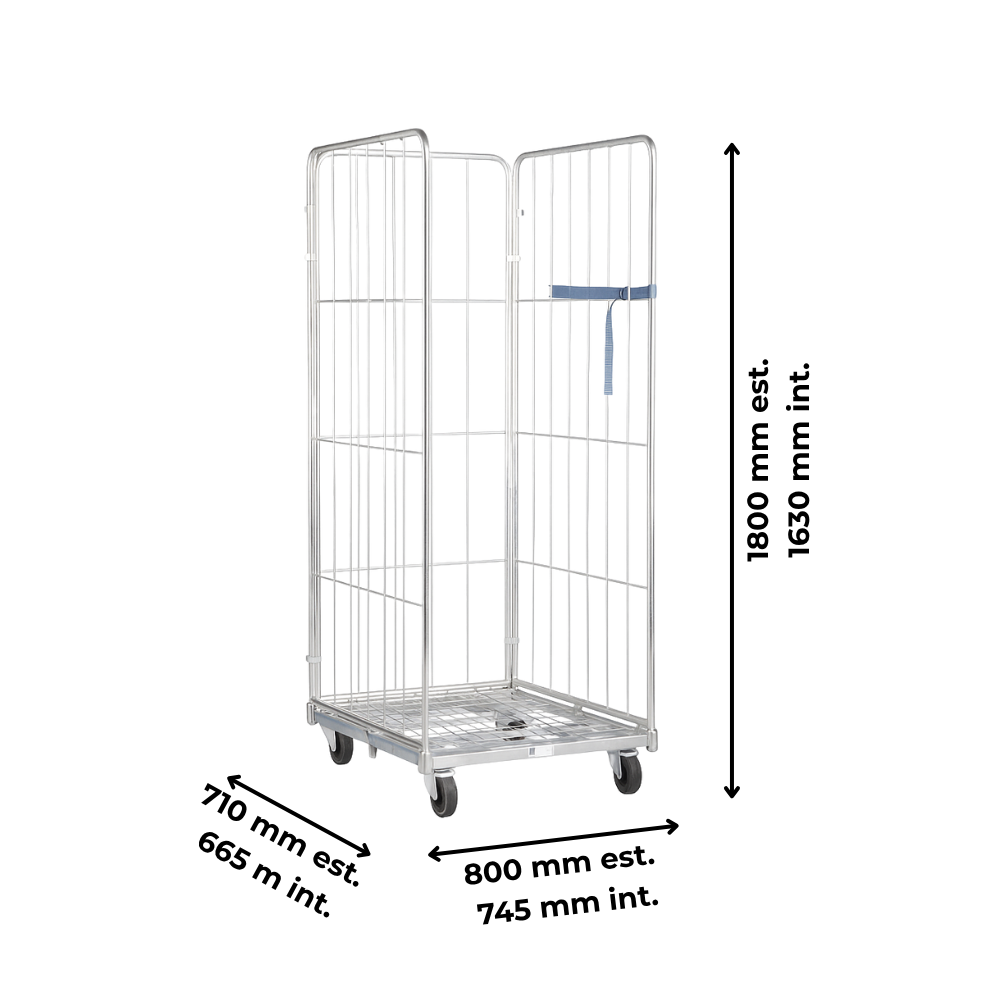 Roll container standard 71x80 cm  - 3 sponde