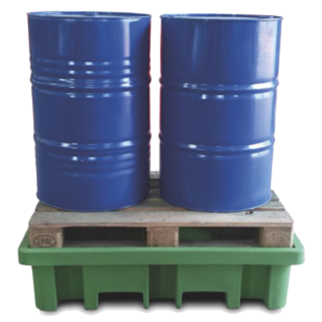 Vasca di raccolta per 2 fusti da 200 LT a carico diretto tramite bancale