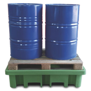 Vasca di raccolta per 2 fusti da 200 LT a carico diretto tramite bancale