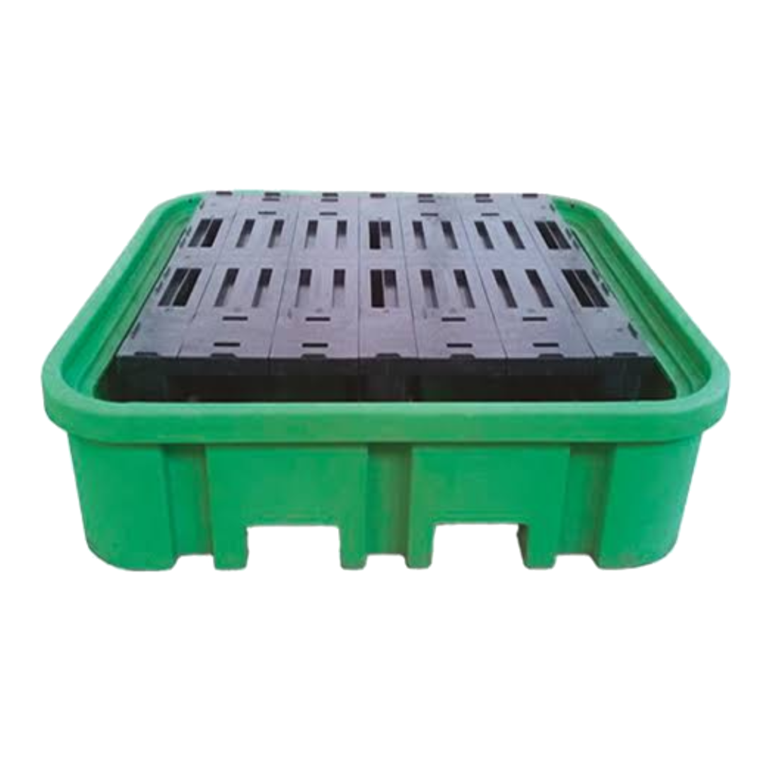 Vasca di raccolta in polietilene per 4 fusti da 200 LT