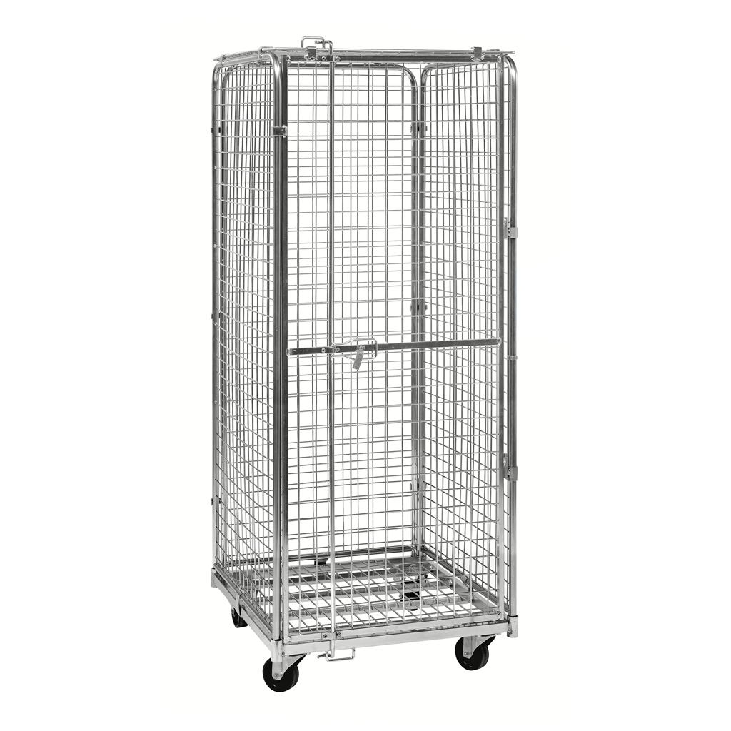 72x83 cm security roll container – With lockable door and anti-theft mesh