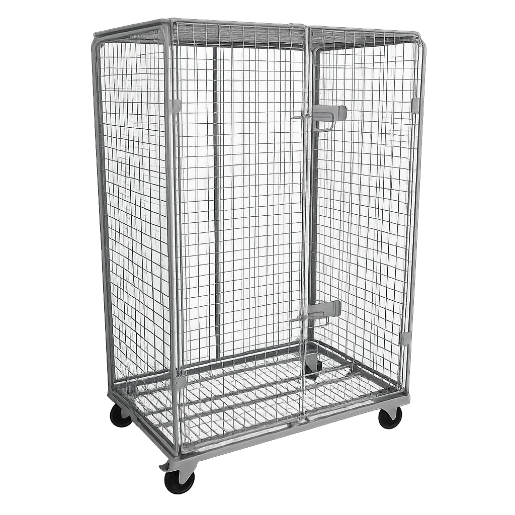 Roll container sicurezza 120x80 cm – Con porta lucchettabile e maglia antifurto