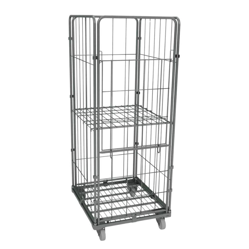 Roll container standard 70x80 cm – 4 sponde con porta e ribalta