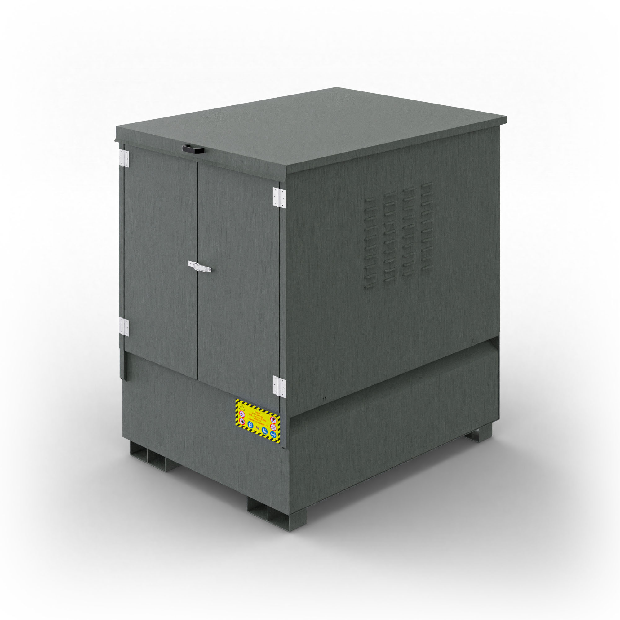 Armadio in metallo con rialzo per 1 Cisternetta IBC da 1000 Lt