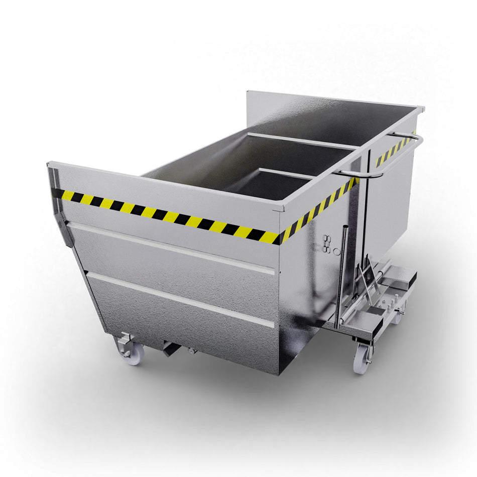 SBR2000 benna ribaltabile con ruote con capacità 2000 lt - Zincata