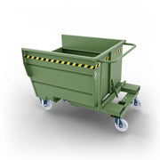 SBR500 wheeled tipping bucket with 500 lt capacity - RAL 6011