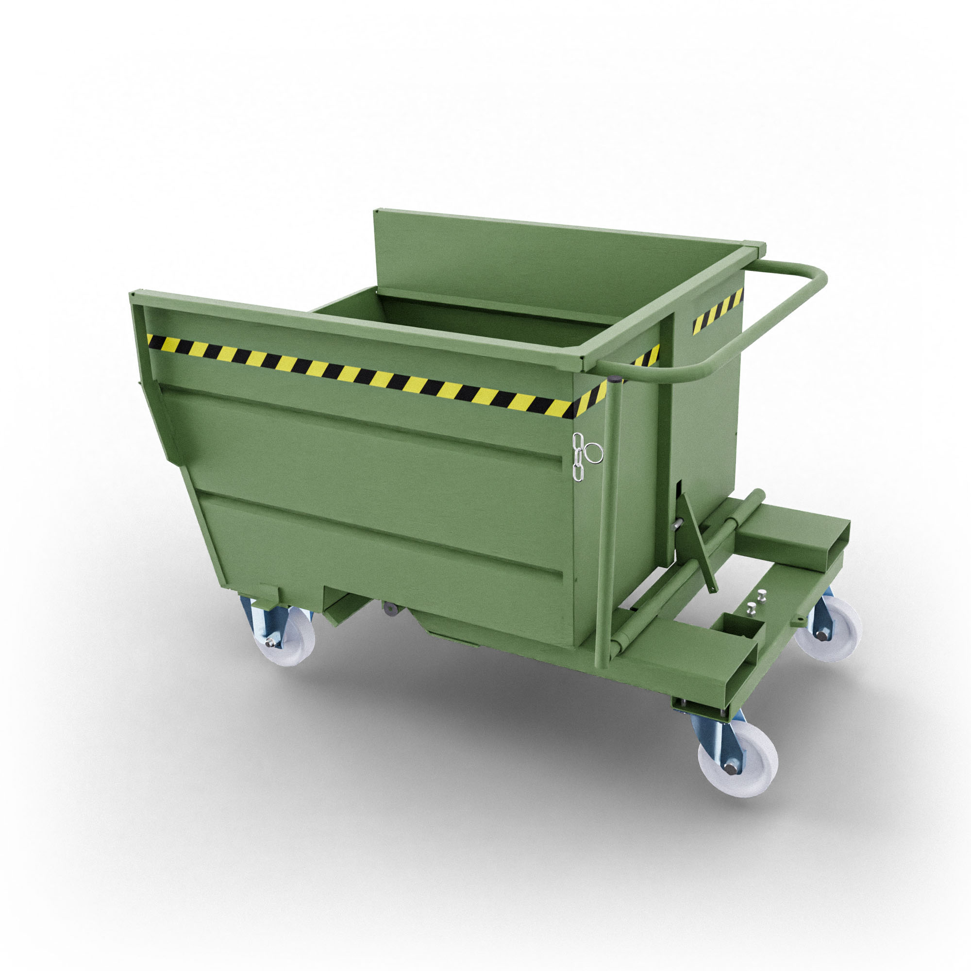 SBR500 wheeled tipping bucket with 500 lt capacity - RAL 6011