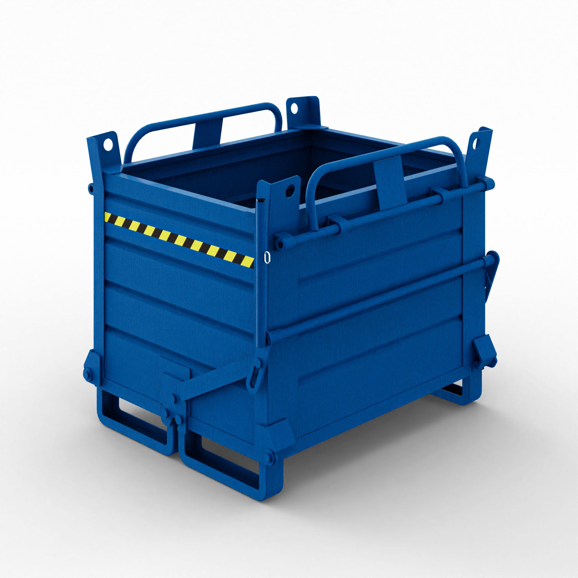 Contenitore in lamiera a fondello doppio apribile, capacità 520 Lt e portata 2000kg