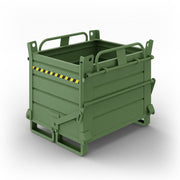 Contenitore in lamiera a fondello doppio apribile, capacità 520 Lt e portata 2000kg