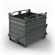 Contenitore in lamiera a fondello doppio apribile, capacità 520 Lt e portata 2000kg