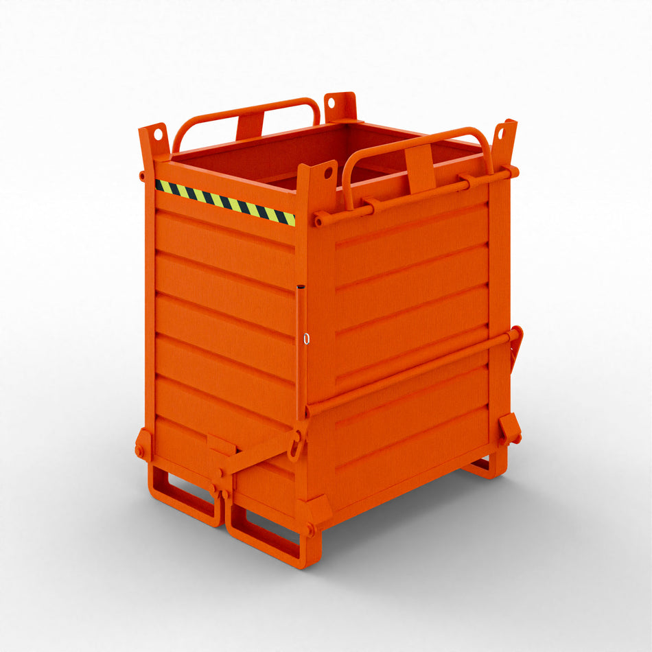 Sheet metal container with double opening bottom, capacity 800 litres 