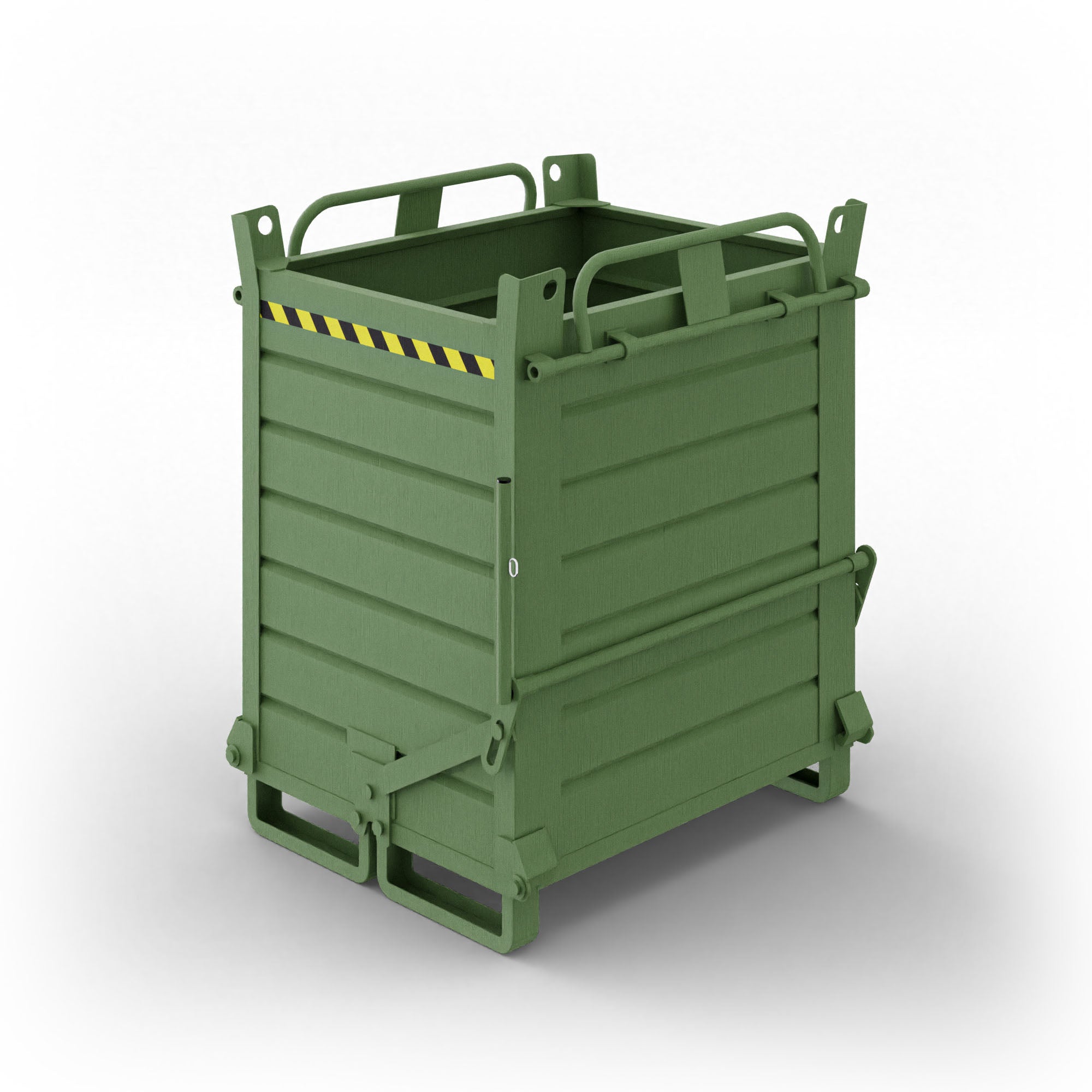 Contenitore in lamiera a fondello doppio apribile, capacità 800 Lt