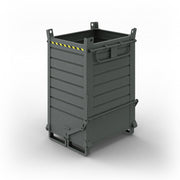 Contenitore in lamiera a fondello doppio apribile, capacità 1040 Lt