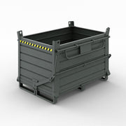 Contenitore in lamiera a fondello doppio apribile, capacità 1200 Lt