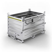 Contenitore in lamiera a fondello doppio apribile, capacità 1200 Lt