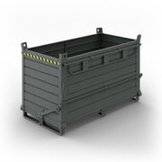 Contenitore in lamiera a fondello doppio apribile, capacità 2000 Lt