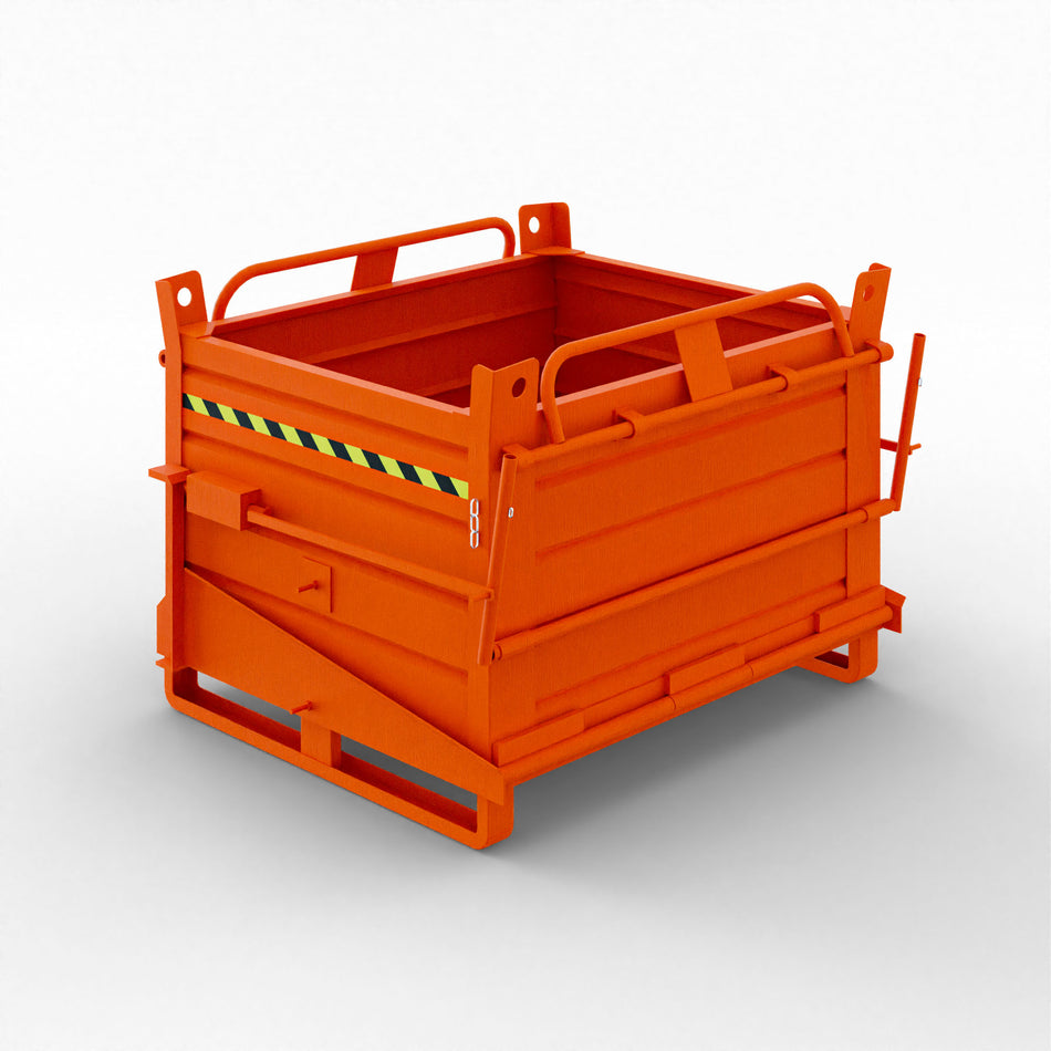 Sheet metal container with single opening bottom, capacity 780 litres 