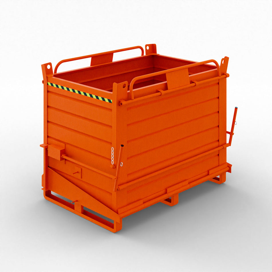 Sheet metal container with single opening bottom, capacity 1500 litres 