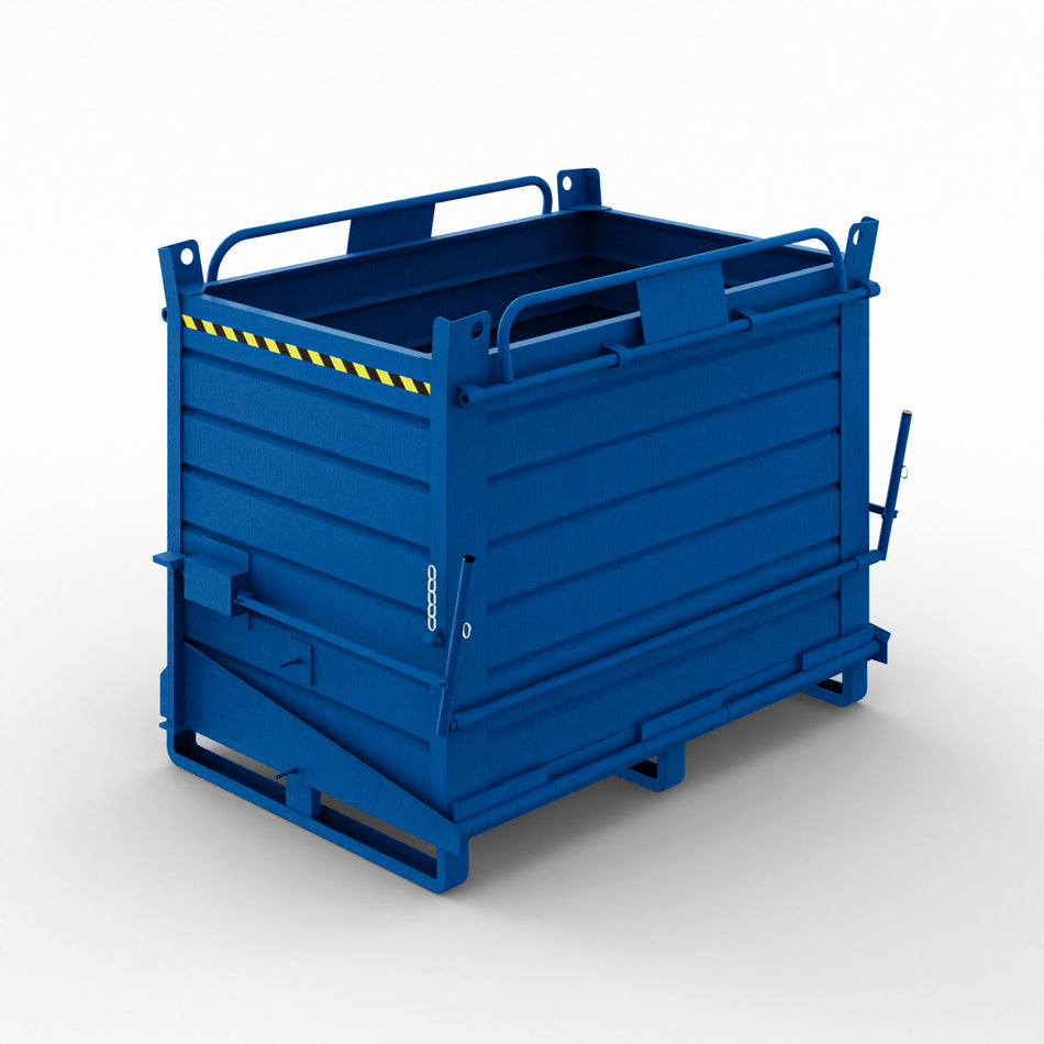 Sheet metal container with single opening bottom, capacity 1500 litres 