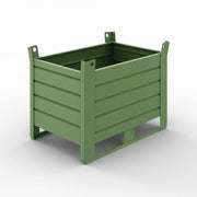 Sheet metal container with a capacity of 1000 kg - Dimensions 1200x800x880 mm - RAL 6011