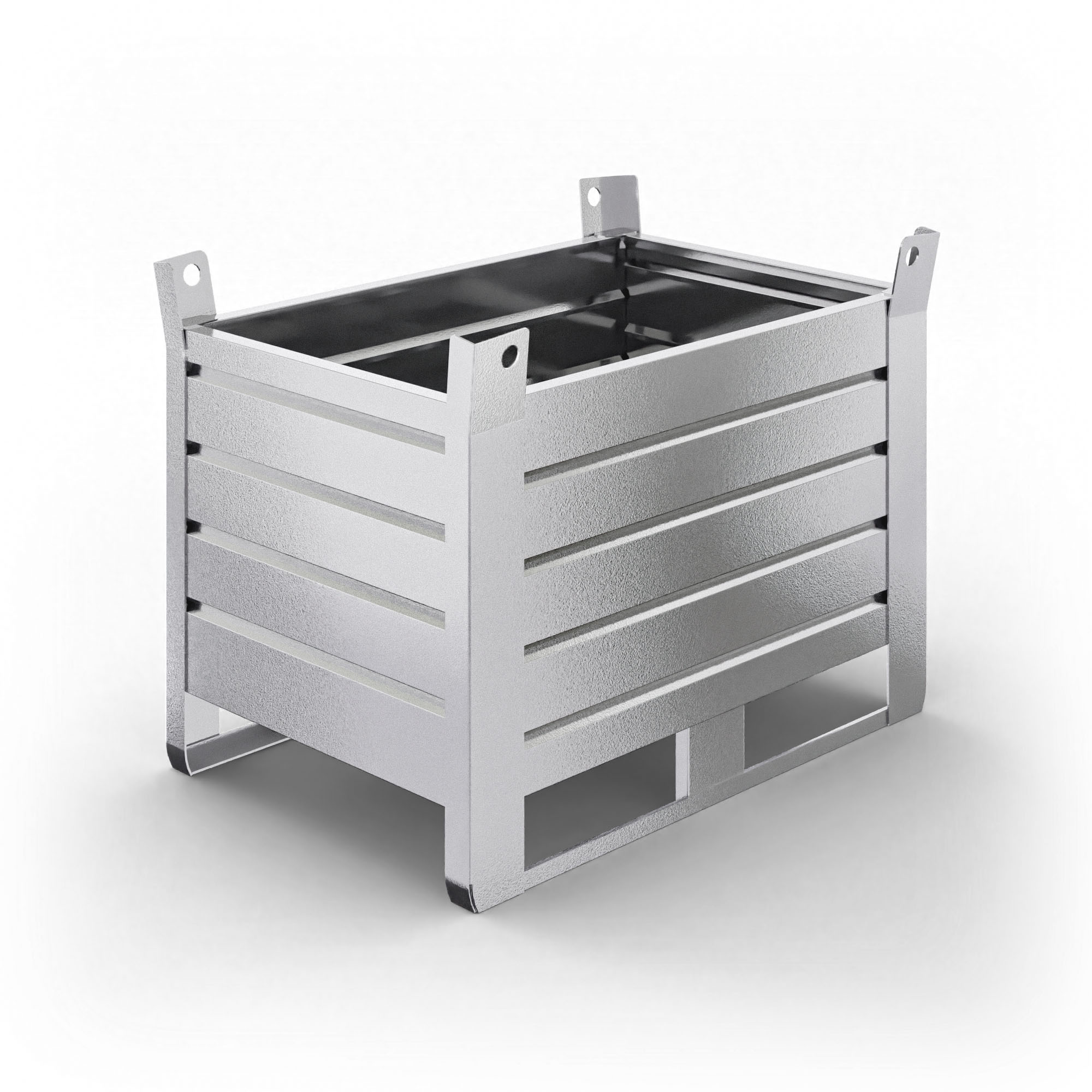 Sheet metal container with a capacity of 1000 kg - Dimensions 1200x800x880 mm - Galvanized