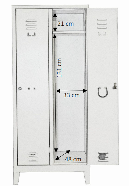 Armadio spogliatoio 2 posti in acciaio - profondità 50 cm