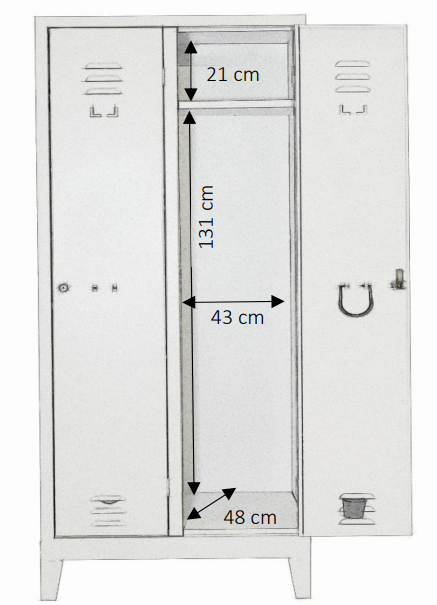 Armadio spogliatoio 2 posti in acciaio - profondità 50 cm