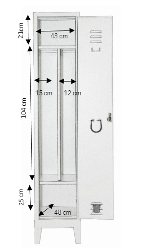 Armadio spogliatoio sporco pulito 1 posto - prof. 50 cm