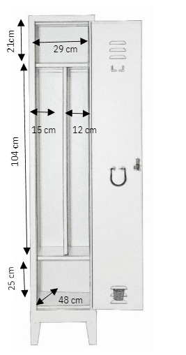 Armadio spogliatoio sporco pulito 1 posto - prof. 50 cm