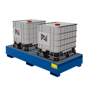 Metall-Sammelbehälter für 2 x 1000 LT IBC-Tanks - RAL 5010