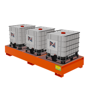 Vasca di raccolta in metallo per 3 cisternette da 1000 LT IBC - RAL 2004