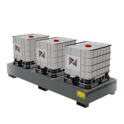 Vasca di raccolta in metallo per 3 cisternette da 1000 LT IBC - RAL 7010