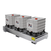 Metall-Auffangwanne für 3 x 1000 LT IBC-Tanks - Verzinkt