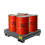 Vasca di raccolta per 4 fusti da 200 LT - RAL 7010