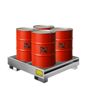 Vasca di raccolta per 4 fusti da 200 LT - Zincata