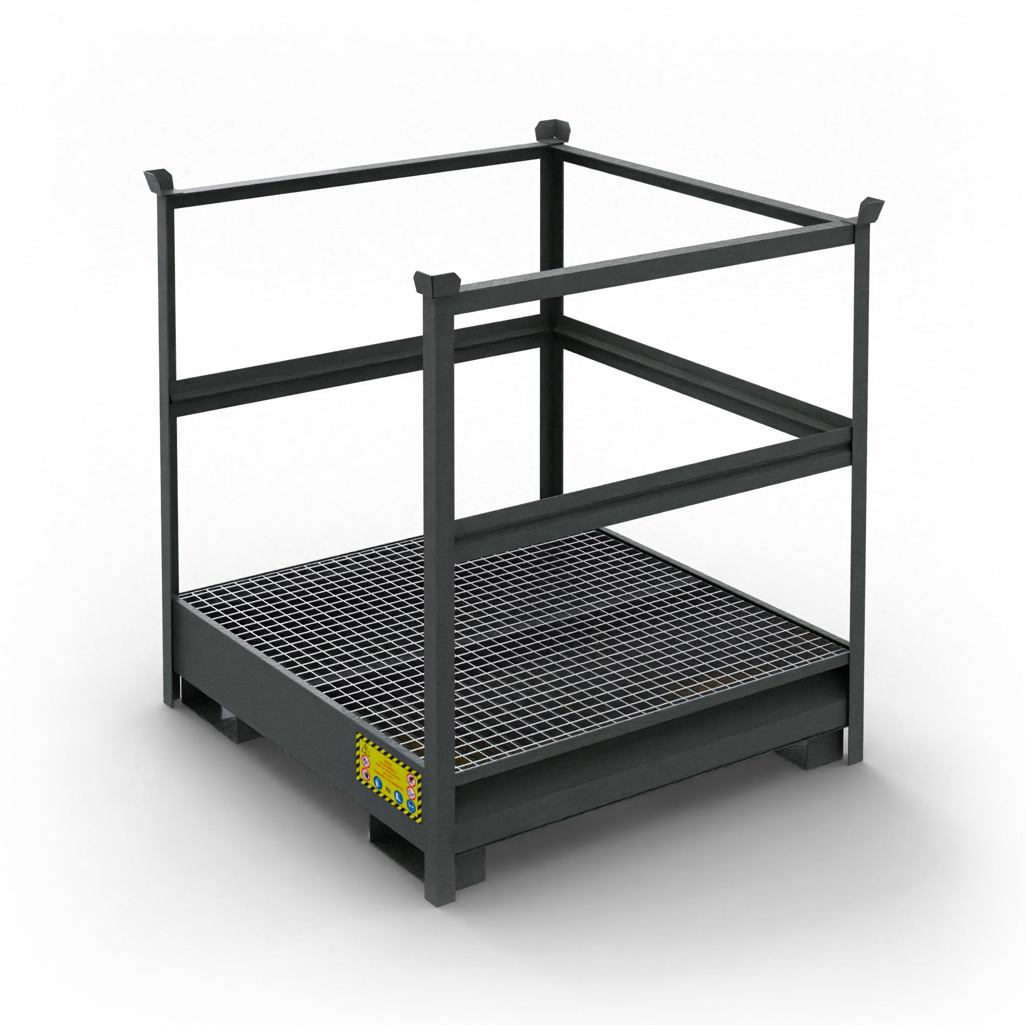 Vasca di raccolta in metallo sovrapponibile per 4 fusti da 200 LT