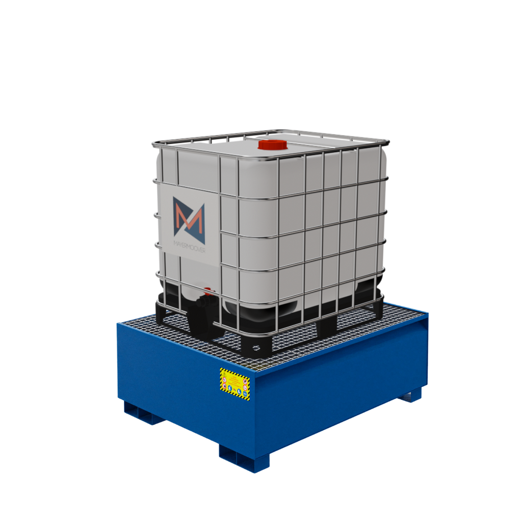 Vasca di raccolta in metallo per 1 cisternetta da 1000 LT IBC - RAL 5010