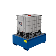 Metal collection tank for 1 x 1000 LT IBC tank - RAL 5010