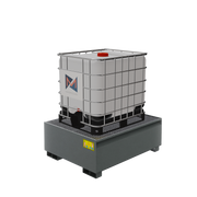 Vasca di raccolta in metallo per 1 cisternetta da 1000 LT IBC - RAL 7010