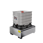 Vasca di raccolta in metallo per 1 cisternetta da 1000 LT IBC - Zincata