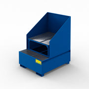 Vasca inclinata di raccolta in metallo con paraspruzzi per 1 cisternetta da 1000 LT IBC