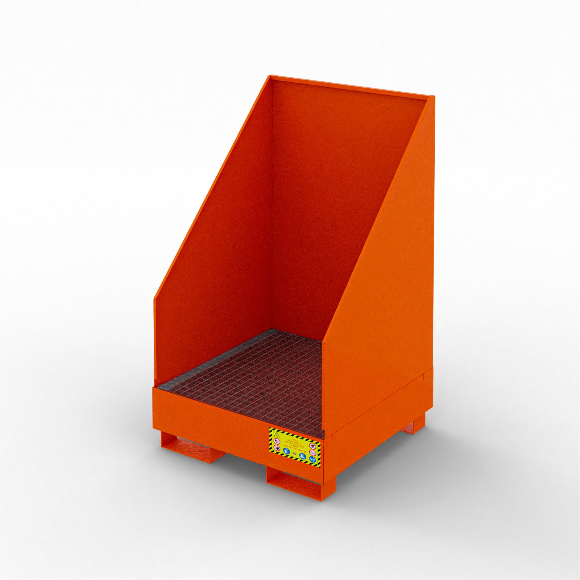 Vasca di raccolta con pareti paraspruzzi per 1 fusto da 200 LT