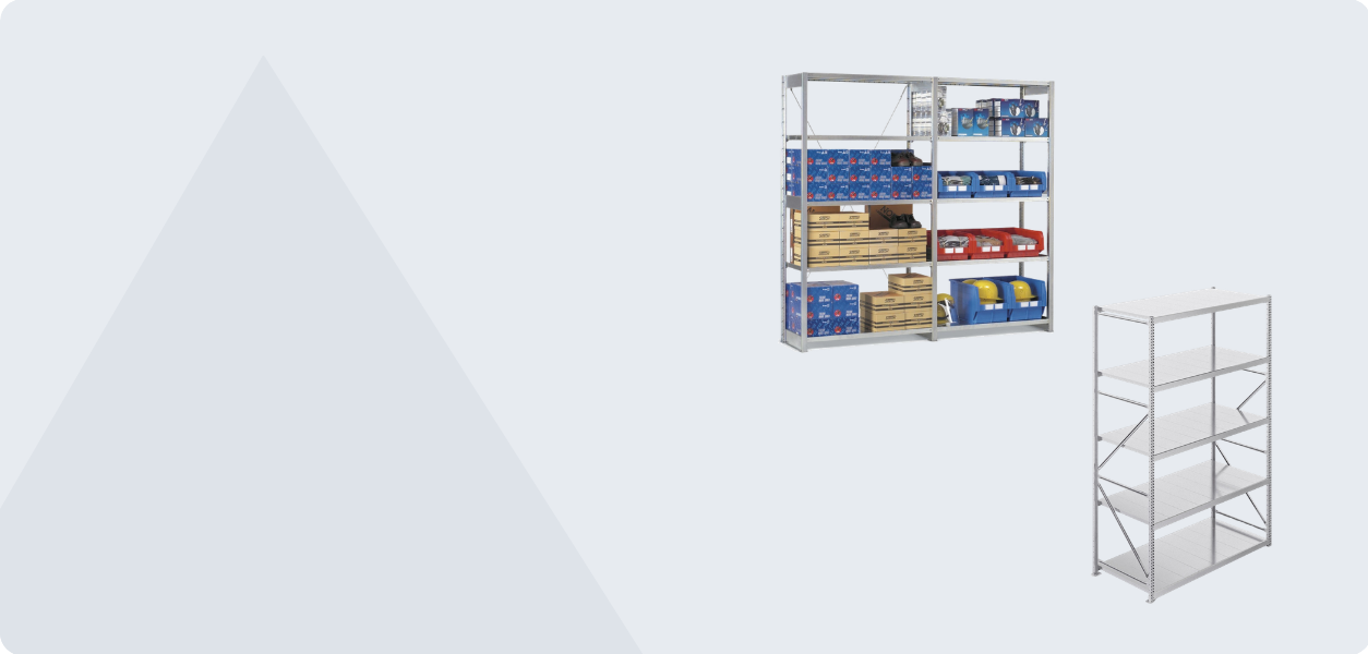 hero banner per i prodotti in offerta della categoria scaffalature industriali, modulari e kit