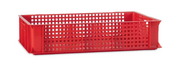 Rote Euro-Lochkiste aus Kunststoff 60x40x13 cm – 25 Liter